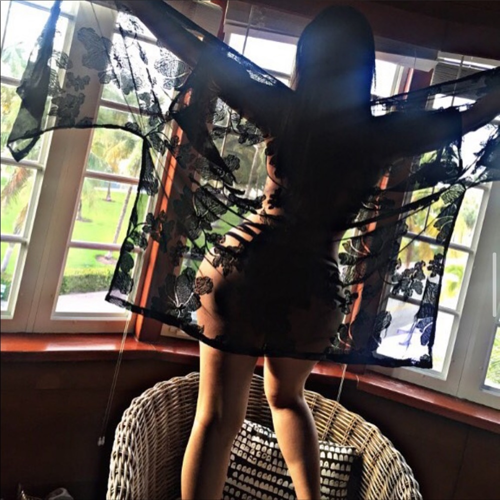 Black swimsuit cover